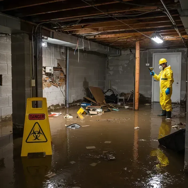 Flooded Basement Electrical Hazard in Harvey, IL Property