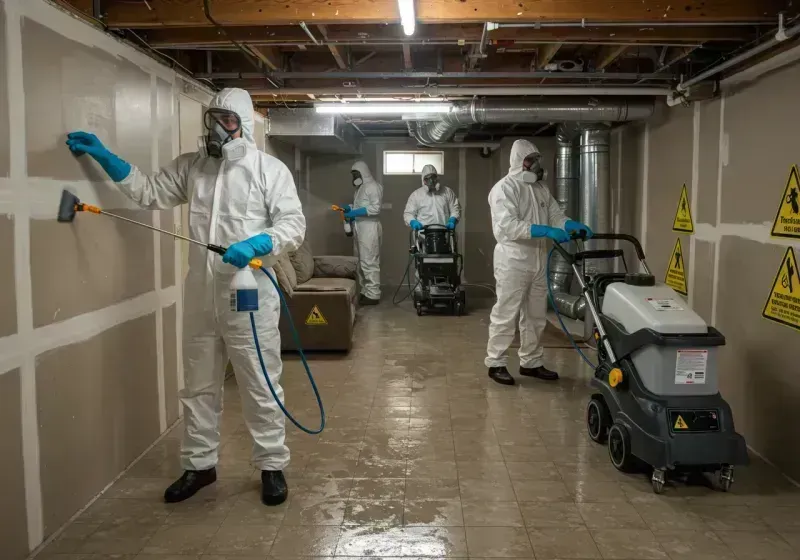 Basement Moisture Removal and Structural Drying process in Harvey, IL